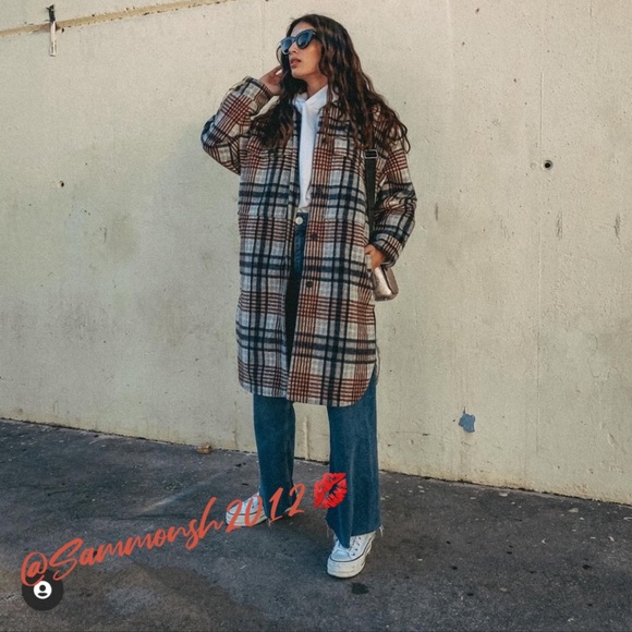 🌟BLOGGERS FAV🌟 ZARA LONG PLAID OVERSHIRT - Picture 8 of 16